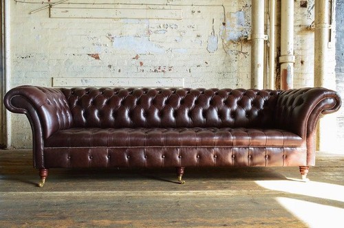 Chesterfield braun couch - chesterfield,