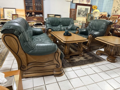 Couchgarnitur leder grün - leder,
