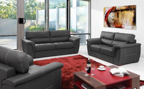 Leder design couch - leder, polster