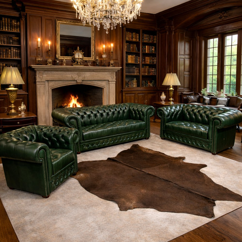 Chesterfield 1 leder - , 3+2+1