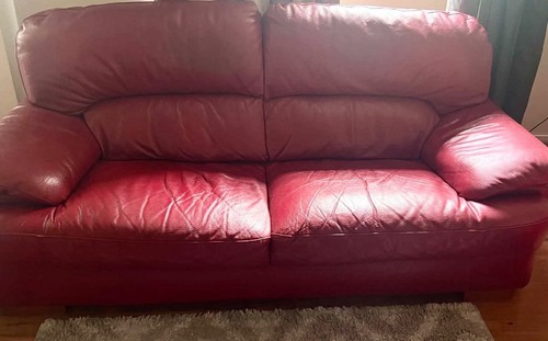 Leder couch garnitur - leder,