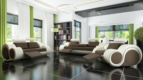 Leder sofa mit usb - leder,