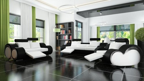 Leder sofa sofagarnitur - leder,