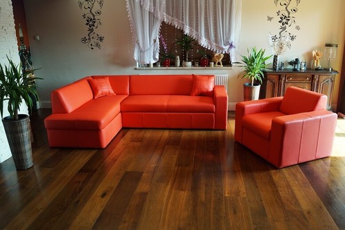 Rotes echtleder sofagarnitur - echtleder,