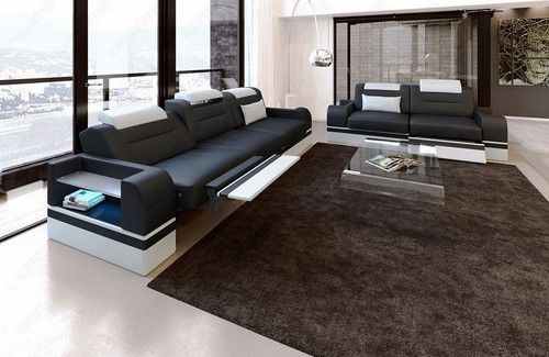 Leder couchgarnitur - leder,