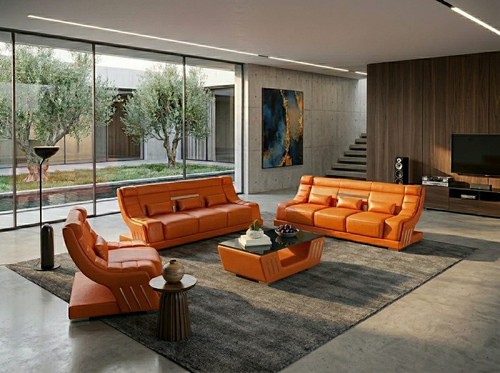 Leder sofa set - leder,
