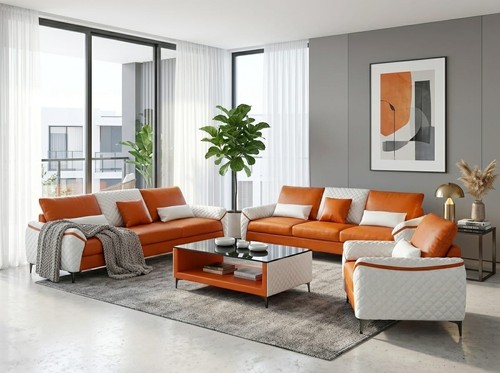 Sofa set modern - sofa, leder